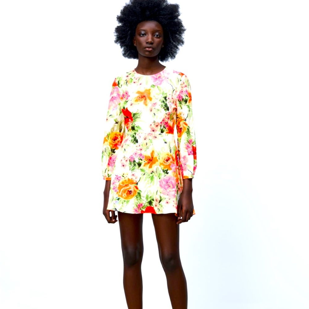 Beautiful floral back cutout dress